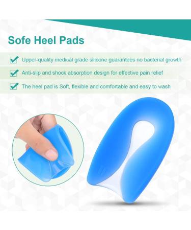 Gel Heel Pillows & Silicone Heel Caps for Pain Relief | Orthopedic Cushions for Heel Spur & Plantar Fasciitis - Unisex Large - Buy Online on GoSupps.com