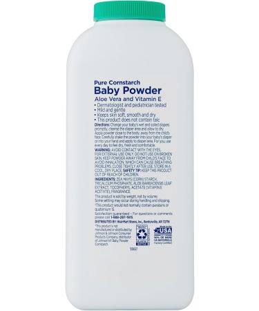 Pure Cornstarch Baby Powder with Aloe & Vitamin E - 15 oz (2 Pack) | International Shipping Available - Buy Online on GoSupps.com