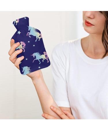 Unicorn & Star Pattern Heat Bottle | Rubber Hot Water Bag for Pain Relief Cramps & Foot Warmer - Buy Online on GoSupps.com
