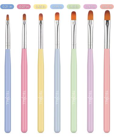 TEOYALL 7 PCS Gel Nail Brushes Set - Oval Flat & Builder Tips for Poly Gel Extension - Multicolor Nail Art Brushes - Buy Online on GoSupps.com