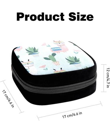 GIAPB Period Bag - Alpaca and Succulents Design | Sanitary Napkin Storage & Makeup Pouch - Buy Online on GoSupps.com