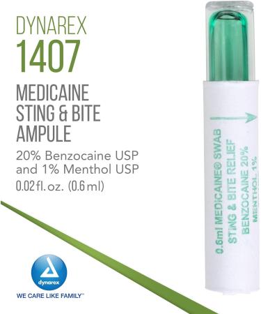 10-Pack Dynarex Medicaine Sting & Bite Ampules - Fast Bug Bite Itch Relief with Benzocaine & Menthol - 0.02 fl. oz. Each - Buy Online on GoSupps.com