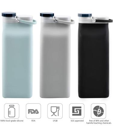 E-Senior Collapsible Water Bottle BPA Free 20oz - Foldable Sports Bottle, Triple Leak Proof, Lightweight for Travel (Blue) - Buy Online on GoSupps.com