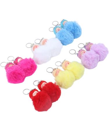 Pssopp Fluffy Fur Doll Keychain - Inflated Bright Sleeping Baby Pendant for Handbags | International Shipping Available - Buy Online on GoSupps.com