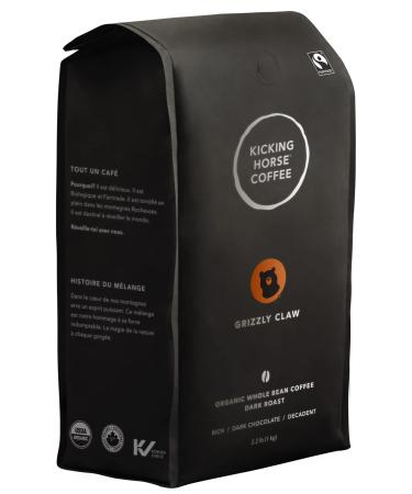 Kicking Horse Coffee, Grizzly Claw, Dark Roast, Whole Bean, 2.2 Pound - Certified Organic, Fairtrade, Kosher Coffee