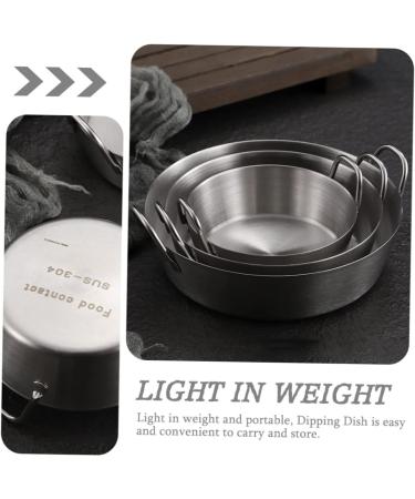 Zerodeko 2pcs Sauce Dish Steel Dipping Plates Pistachio Bowl Serving Bowls for Entertaining Spice Containers Metal Sauce Kimchi Container Dipping Bowls Binaural Stainless Steel re-usable 8X8CMx2pcs Silverx2pcs - Buy Online on GoSupps.com