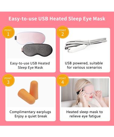 TEMGCO USB Heated Eye Mask - Pink | 100% Light Blockout, 3D Contoured Blindfold for Dry Eyes | Temperature & Timer Control | Breathable & Soft - Ideal for Travel, Sleeping, Yoga - Women Men - Buy Online on GoSupps.com