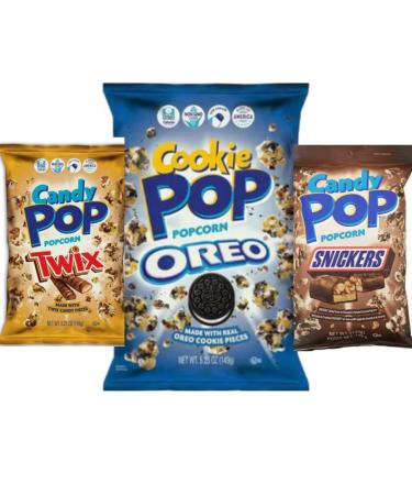 Buy 3 x Candy Pop Popcorn - Canadian Chocolate Popcorn 149g (Oreo Snickers Twix) + Heartforcards Shipping Protection - International Shipping Available - Buy Online on GoSupps.com