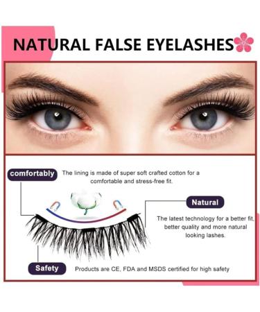 Lcerostma Magnetic Eyelashes Lcerostma Magnetic Lashes Magnetic Lashes Quick Safe Reusable Magnetic Eyelashes 3D Natural Look False Lashes False Eyelashes No Glue (A+B) - Buy Online on GoSupps.com