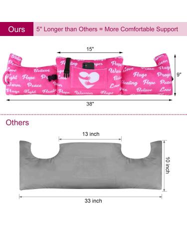 Mastectomy Pillow - Post-Op Breast Cancer Recovery Support | Seatbelt Protection | Heart Surgery Aid with Pocket and Pink Flower Design - Buy Online on GoSupps.com