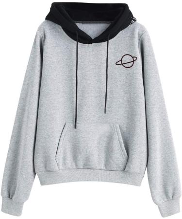 Bigfanshu Womens Tops Casual Long Sleeve Pouch Pocket Pullover Hoodie Top Blouse Gray - Buy Online on GoSupps.com