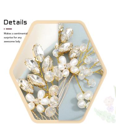 Jakawin Gold Flower Wedding Hair Comb | Bridal Hair Accessories for Women & Girls - HC034 - Buy Online on GoSupps.com