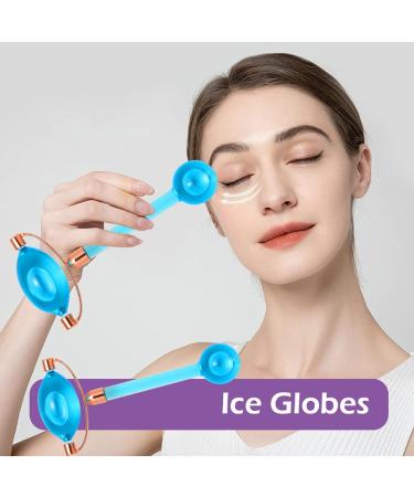 Cryo Ice Roller for Face & Eyes with Cooling Globes - Facial Massager for Puffiness & Migraine Relief - Skin Care Tool for Women and Men - Blue - Buy Online on GoSupps.com