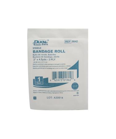 Dukal 8642 Basic Care Fluff Bandage Roll - Sterile 3-Ply 2 x 4.5 Yard | Shop Internationally - Buy Online on GoSupps.com