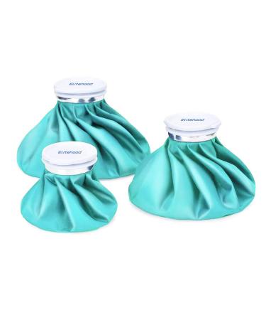elitehood Ice Bag Ice Pack Reusable Ice Bag 11 9 6 & 3 Pack Refillable Ice Pack Bag Cold & Hot Therapy Ice Bag for Injuries Reusable Soft Blue Icepack for Pain Relief Headaches Breastfeeding 3 Piece Set Three Si...