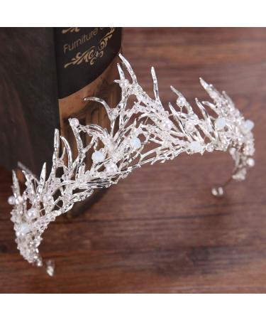 Miranda's Bridal Women's Pearl Crown Tiara Headband for Pageants and Bridal Shoots - Buy Online on GoSupps.com
