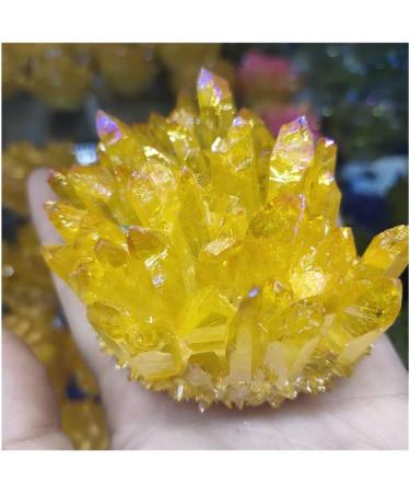 450-550g Dropshipping Natural Raw Quartz Crystal Cluster Specimen Rainbow Aura Quality Gemstone Stone Home Decor Crystal Cluster (Color : Pink Yellow) - Buy Online on GoSupps.com