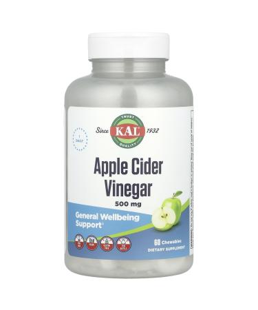Kal Apple Cider Vinegar - 500 mg - 60 Chewable Tablets