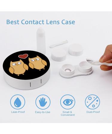 Cute Owls Contact Lens Case - Portable Travel Box with Mirror for Eyewear Love - Buy Online on GoSupps.com