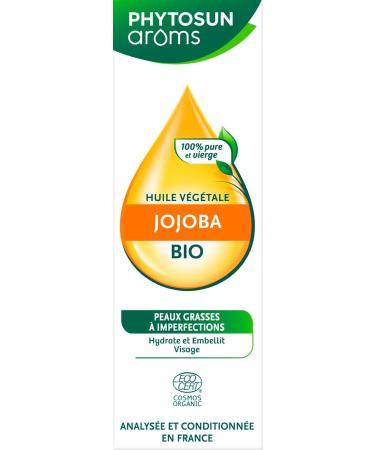 PHYTOSUN AROMS Organic Jojoba Vegetable Oil 100% Pure and Virgin Reduces Skin Imperfections Skin Moisturizer and Protector 50 ml - Buy Online on GoSupps.com