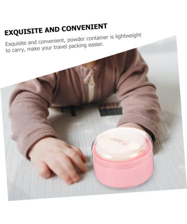 iBasenice 4pcs Body Powder Puff Box Set - Travel Baby Powder Dispenser with Puff, Empty Makeup Container, Pink 8x6cm - Buy Online on GoSupps.com