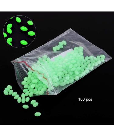 OriGlam 100pcs Plastic Luminous Glow Fishing Beads Eggs - Oval Round Assorted Glow Eggs for Rubber Fishing Beads Rig - Buy Online on GoSupps.com