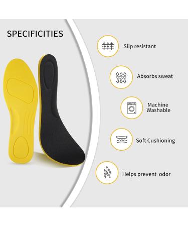 5 Pair Breathable Shoe Insoles for Men & Women - Comfortable Shock Absorbing Cuttable & Washable Inserts for Work Boots & Running Shoes (US M: 6.5-8/W: 7.5-9.5 - Buy Online on GoSupps.com