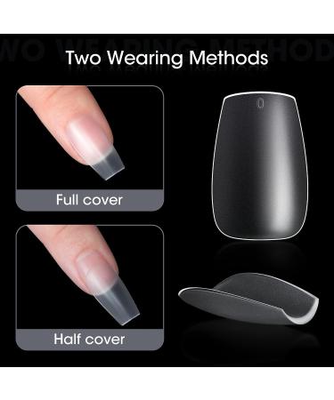 Coffin Nails Tips 300Pcs Gel Short Nail Tips - Matte Finish, Pre-shaped Full Cover Nails for Christmas DIY - 15 Sizes, Press On Short Coffin Shape - Buy Online on GoSupps.com