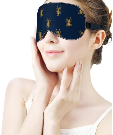 Golden Sleep Mask Eye Cover - Adjustable Strap, Blocks Light, Perfect for Night Sleep, Nap & Travel - Men and Women - Buy Online on GoSupps.com