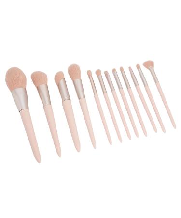 Soft Pink Fiber Hair Brushes Set | 12pcs Professional Makeup Tools for Blush Eyebrow & Eyeshadow - International Shipping Available - Buy Online on GoSupps.com