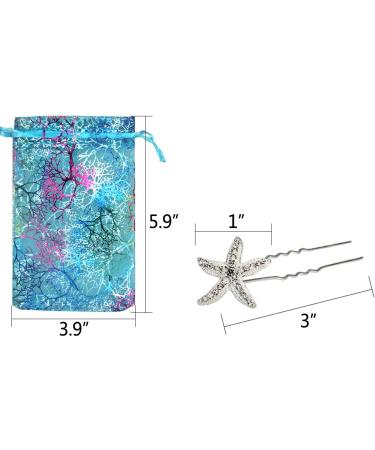 Jaciya 18 Pack Bride Crystal Rhinestone Starfish Hair Pins - Beach Wedding Hair Accessories for Women - Buy Online on GoSupps.com
