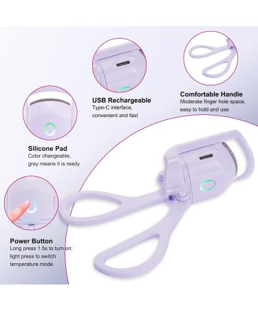 Heated Eyelash Curlers - 2 Heating Modes with Comb for Natural Curling | Bright Purple Shop Internationally - Buy Online on GoSupps.com