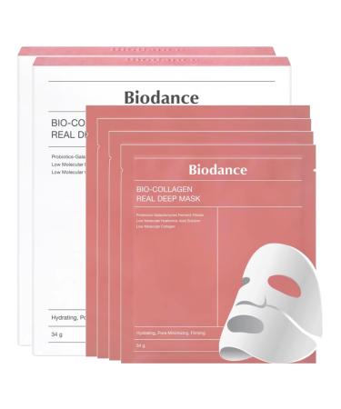 P-Beauty Cosmetic Accessories P-Beauty 2-Pack of 4 Organic Collagen Hydrogel Face Masks - Deep Cleansing - Anti-Aging Mask to Reduce Moisture and Wrinkles - Skin Care with Collagen and Acid