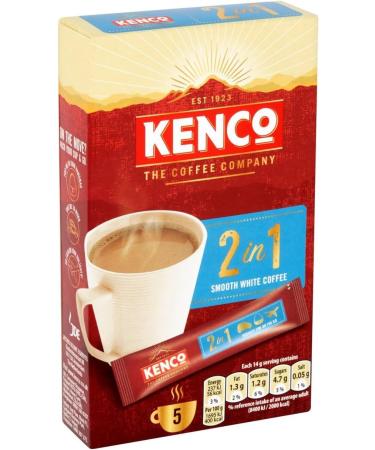 Coffee Bundle which Contains Kenco 2 in 1 Smooth White Instant Coffee Sachets 5 x 14g - Pack of 4 with Grocery List Card - Buy Online on GoSupps.com