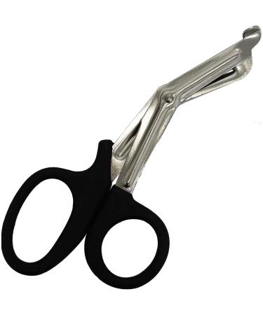 ABE First Aid Tuff Cut Utility Scissors 7.5'' Stainless Steel Medical Bandage Scissors EMT Shears for Emergency Supplies (Black)