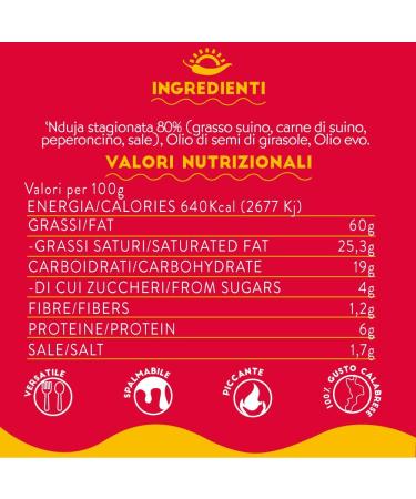  Tutto Calabria Tutto Calabria Artisanal Nduja from Spilinga spreadable and creamy salami in a 170g jar Ideal for aperitifs bruschetta and pizza (pack of 3) - Buy Online on GoSupps.com