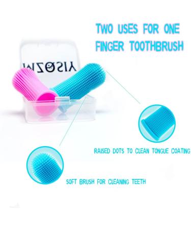 2pcs Dog Finger Toothbrush 360 Silicone Pet Finger Toothbrush for Dogs Cats Dogs Teeth Plaque Dog Dental Care with Storage Case Easy Dog Teeth Cleaning (Pink Blue) - Buy Online on GoSupps.com