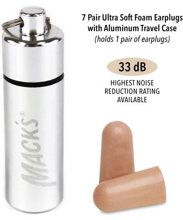Mack's Ultra Soft Foam Earplugs 7 Pair + Case | 33 dB NRR | Comfortable Sleep Ear Plugs for Snoring, Travel, Concerts | Noise Reduction - Buy Online on GoSupps.com