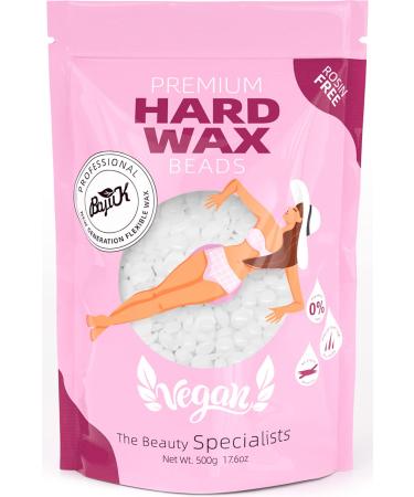 Wax Beads BOYUJK Professional Hard Wax Beads for Full Body Facial And Legs Painless Gentle Hair Removal Wax Beads for Women and Men (500g White) White 500g