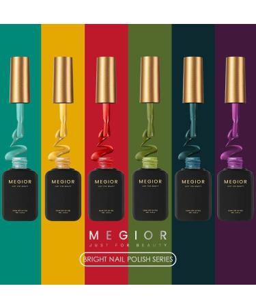 MEGIOR Gel Nail Polish Set Classic Neon Gel Polish Kit Series 6 Colors Soak Off Gel Polish 8 Ml Each Bottle with Gifts Box Spring Summer Holiday Gel Nail Polish Gift Present Suitable for Girlfriend and Wife Nail Salon DIY at Home Nail Art - Buy Online on GoSupps.com
