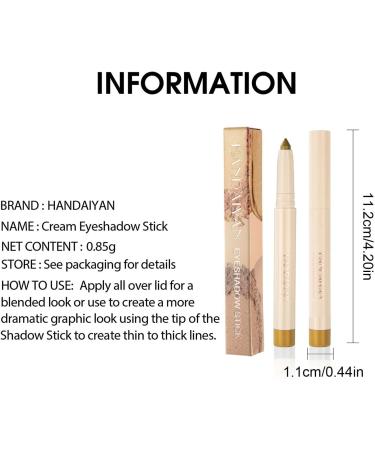 Pencil Eye Shadow Skin-Friendly Texture Highlighter Pencil Shimmer Cream Eyeshadow Pencil Crayon Eye Brightener Stick Highlighter 12# - Buy Online on GoSupps.com