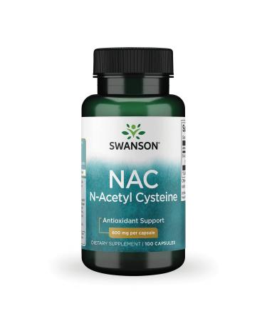 Swanson NAC N-Acetyl Cysteine Antioxidant Anti-Aging Liver Support & Amino Acids Supplement 600 mg 100 Capsules