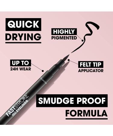 Collection Fast Stroke Felt Tip Eyeliner 4ml - Long Lasting 24h, Quick Drying Formula (Black) - Buy Online on GoSupps.com