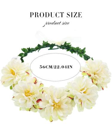 Zoestar Light Up Flower Headband Bridal Crown Headbands LED Floral Wreath Headpiece Luminous Festival Party Hair Accessories for Women and Girls (White) - Buy Online on GoSupps.com