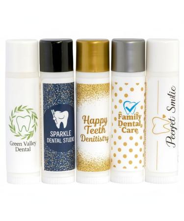 Custom Dental Office Lip Balm with Personalized Labels | 500 Pack (Case of 5) | Patient Care Gift | Dental Practice Supplies - Buy Online on GoSupps.com