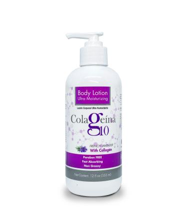 Colageina 10 Daily Ultra Moisturizing Body Lotion With Hydrolyzed Collagen  12 FL Oz  Bottle