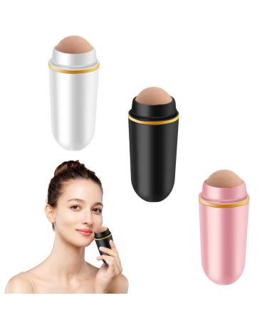 Volcanic stone facial roller 3 pieces of oil absorbing volcanic stone Face Roller Skincare Tools volcanic stone roller face for oily skin face oil control for on the go keeps the skin ripping