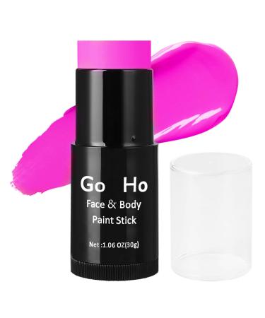 Go Ho Cream-Blendable Pink Face Paint Stick (1.06 Oz) Purple Pink Full Body Paint Makeup Stick for Adults Children Halloween Cosplay SFX Makeup Waterproof Purple Pink Face Paint Stick