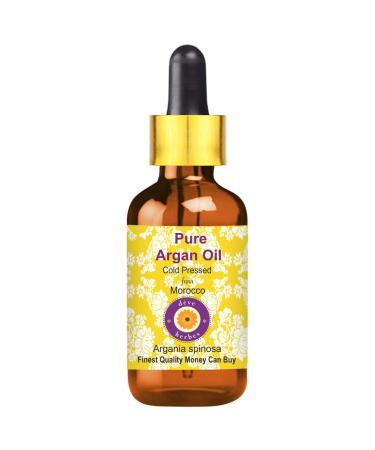 Dve Herbes pure argan oil (Moroccan) (Argania spinosa) with glass dripper natural therapeutic quality cold -pressed 50ml (1 69 oz)