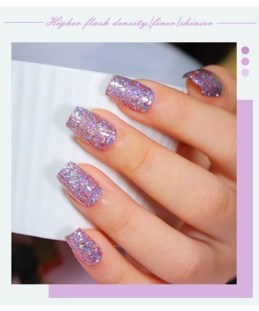 Sparkling Pink Glitter Gel Nail Polish | NAILKISS CCJ04 | Soak Off UV LED Manicure Pedicure - Buy Online on GoSupps.com